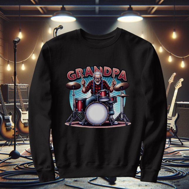 Sweatshirt Papi qui déchire en jouant de la batterie (Créateur téléchargé)