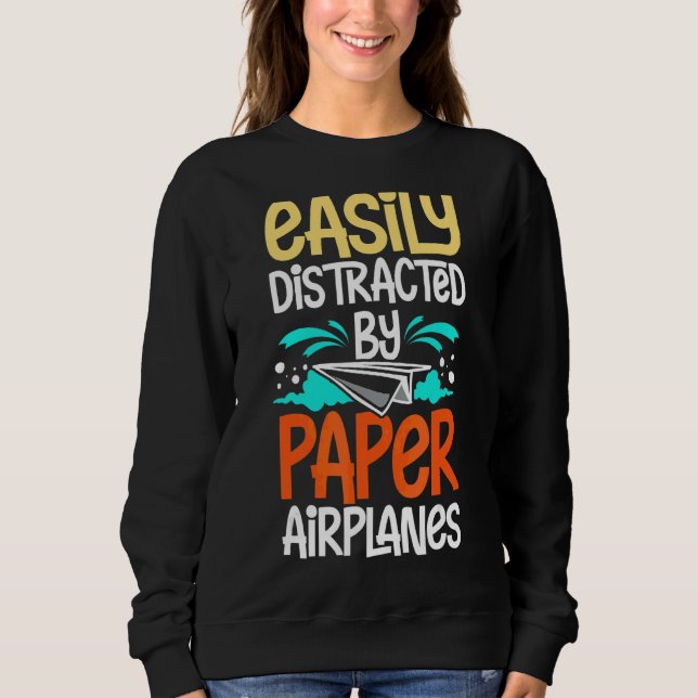 Sweatshirt Papier Avion plié Plider Plider Origami (Devant)