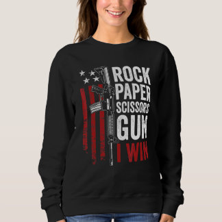 Sweatshirt Papier Rock Ciseaux Gun 2a Pro Gun Papa plaisanter