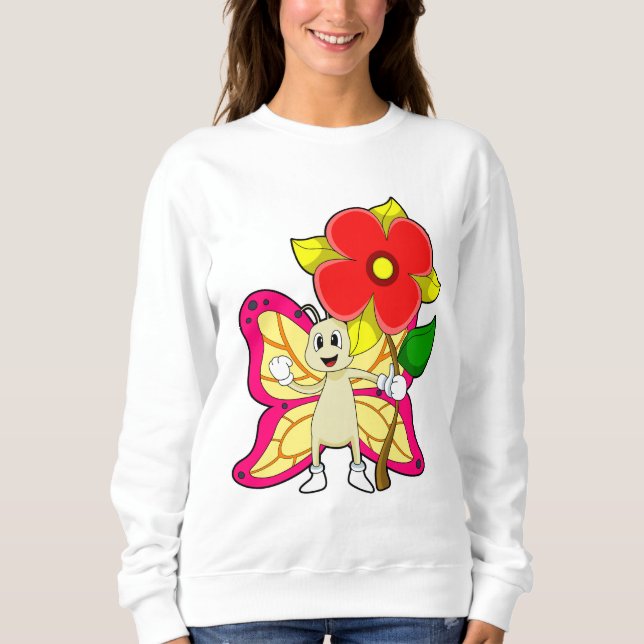 Sweatshirt Papillon à fleurs (Devant)