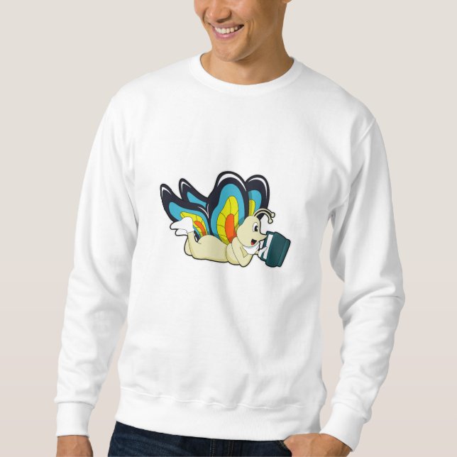 Sweatshirt Papillon à la lecture avec livre (Devant)