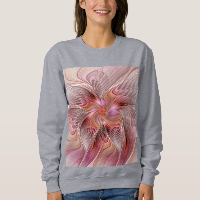 Sweatshirt Papillon Abstrait Coloré Fantaisie Art Fractal (Devant)