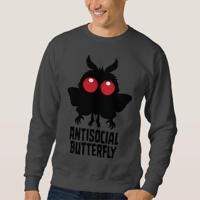 Sweatshirt Papillon Antisocial Mothman Cryptide (Devant)