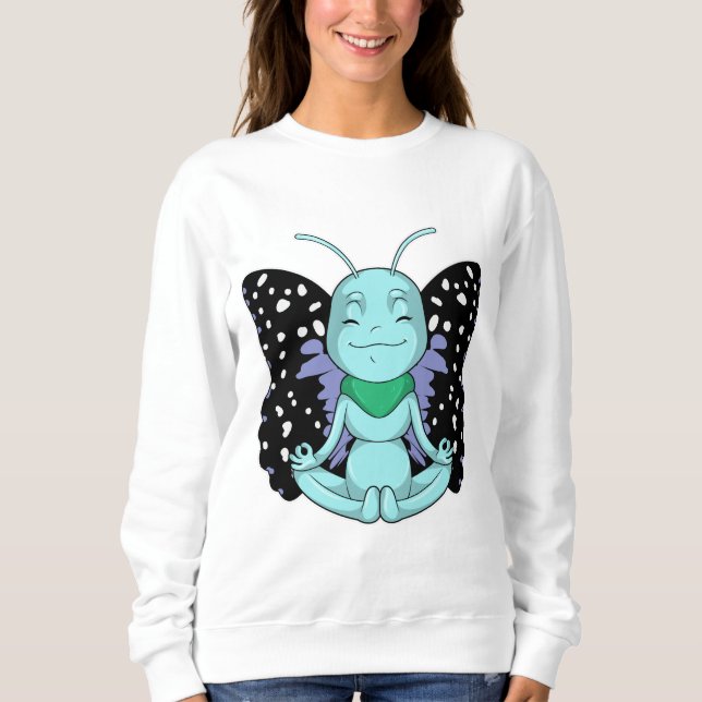 Sweatshirt Papillon au Yoga Stretching Legs (Devant)