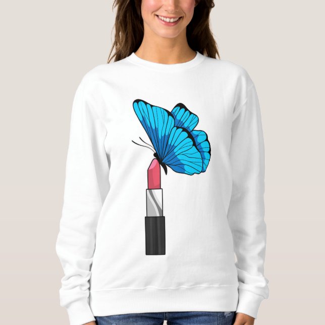 Sweatshirt Papillon avec bâton à lèvres (Devant)