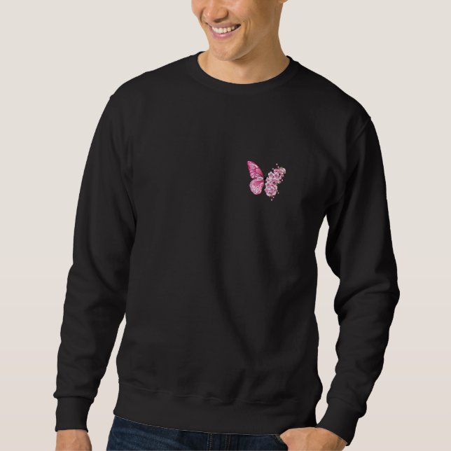 Sweatshirt Papillon Avec Fleur De Cerise Aile Sakura Sur La P (Devant)