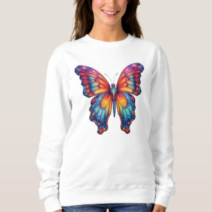 Sweatshirt Papillon Bleu Orange ailes