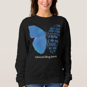 Sweatshirt Papillon Bleu Ruban clair Asthme Et Allergie Awa