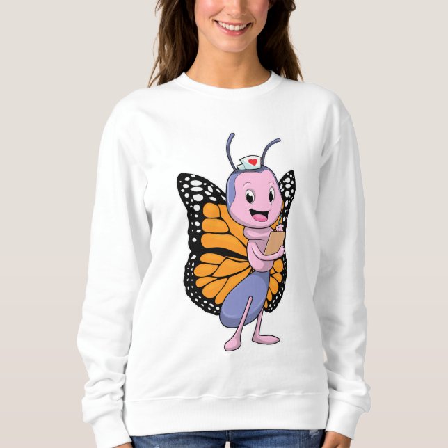 Sweatshirt Papillon comme infirmière (Devant)