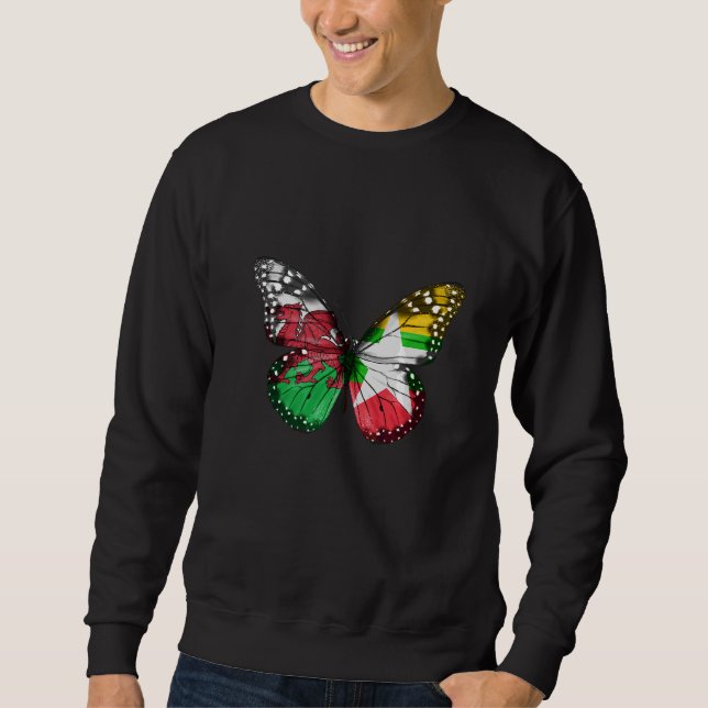 Sweatshirt Papillon du drapeau birman gallois (Devant)