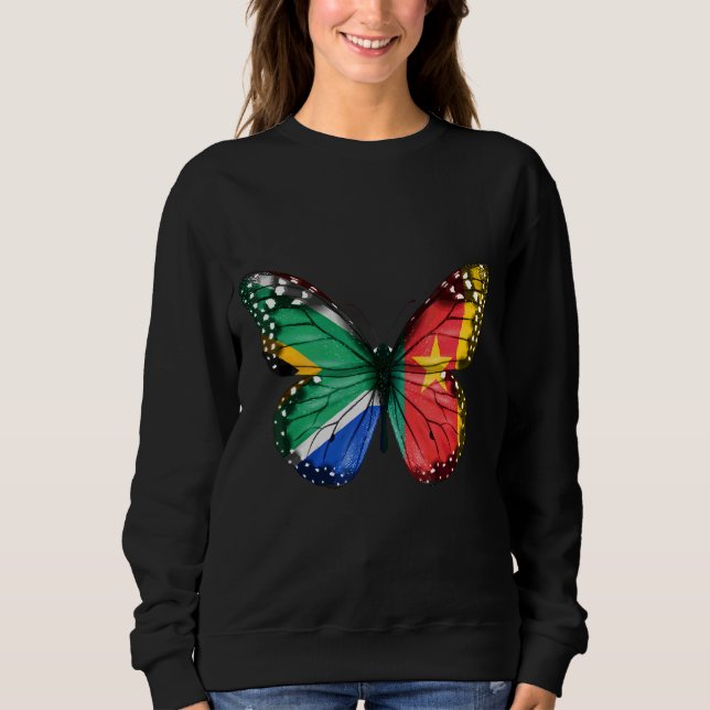 Sweatshirt Papillon du drapeau camerounais sud-africain (Devant)