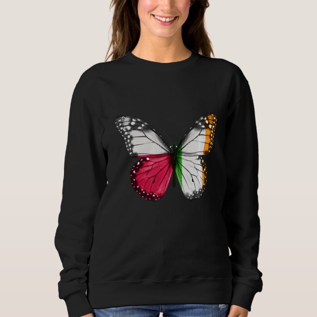 Sweatshirt Papillon du drapeau irlandais polonais (Devant)