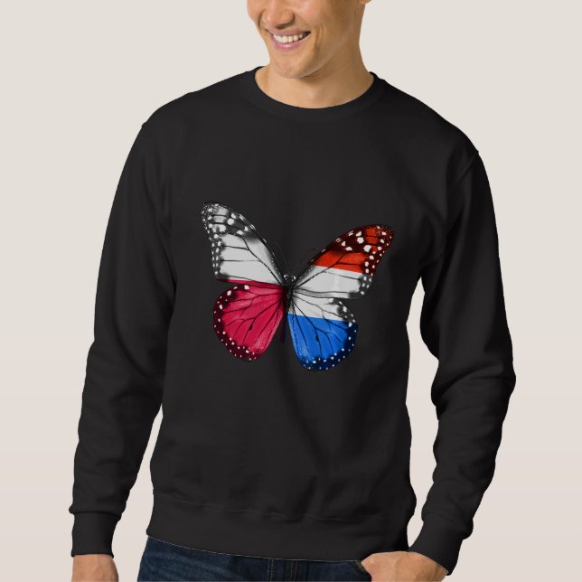 Sweatshirt Papillon du drapeau néerlandais polonais (Devant)