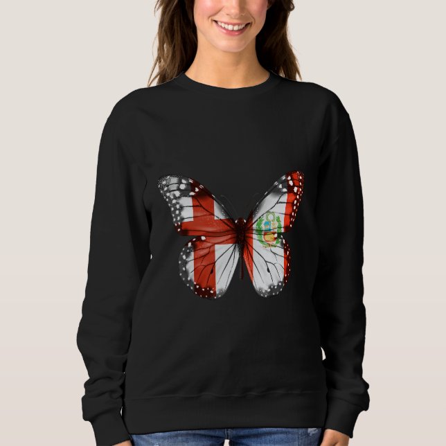 Sweatshirt Papillon du drapeau péruvien anglais (Devant)