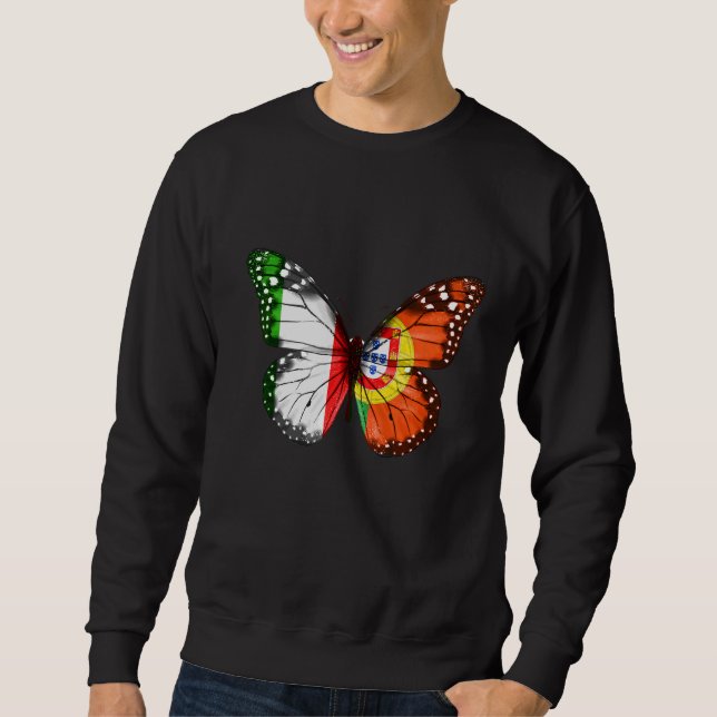 Sweatshirt Papillon du drapeau portugais italien (Devant)