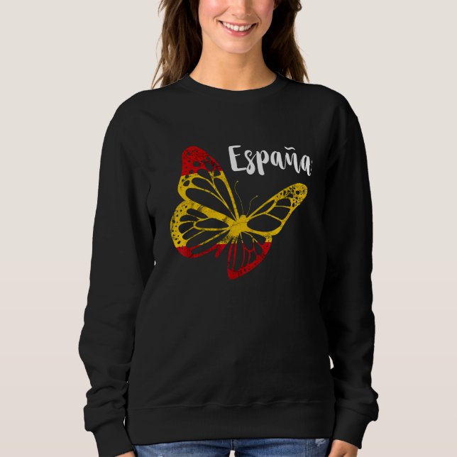 Sweatshirt Papillon Espana Fierté Espagnole Drapeau Espagnol  (Devant)