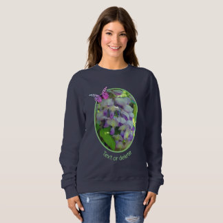 Sweatshirt Papillon Fleur Purple Wisteria Personnalisé