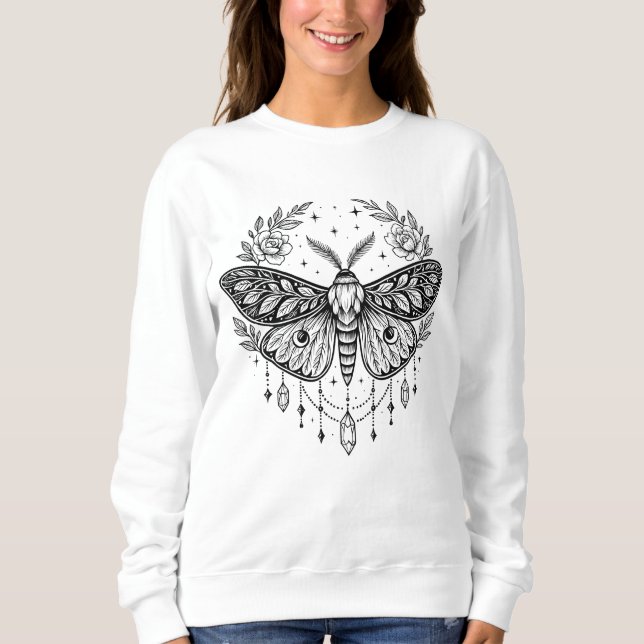 Sweatshirt Papillon gothique mystique Art botanique céleste e (Devant)