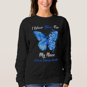 Sweatshirt Papillon Je Porte Bleu Pour Ma Nièce Tuberous Scle