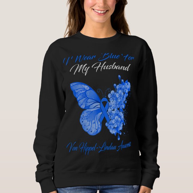 Sweatshirt Papillon Je Porte Bleu Pour Mon Mari Von Hippel Li (Devant)