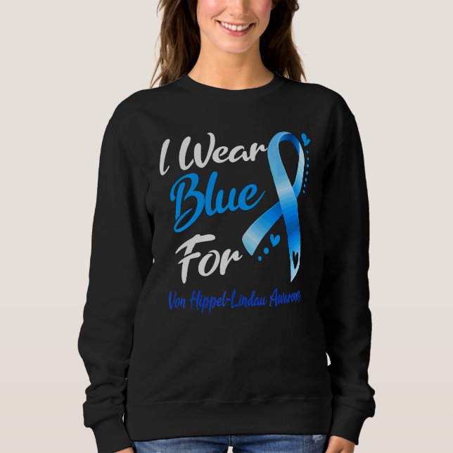 Sweatshirt Papillon Je Porte Du Bleu Pour La Sensibilisation  (Devant)