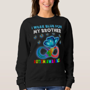 Sweatshirt Papillon Je Porte Du Bleu Pour Mon Frère Autisme D