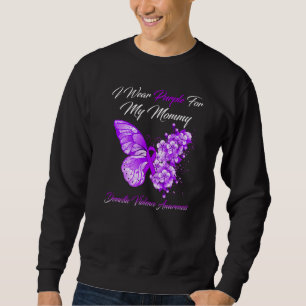 Sweatshirt Papillon Je Porte Du Violet Pour Ma Maman Violence