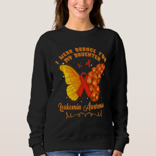 Sweatshirt Papillon Je Porte Orange Pour Ma Fille Leucémie A