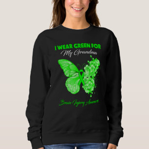 Sweatshirt Papillon Je Porte Vert Pour Ma Grand-Mère Blessure