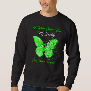 Sweatshirt Papillon Je Porte Vert Pour Mon Papa Maladie De Ly