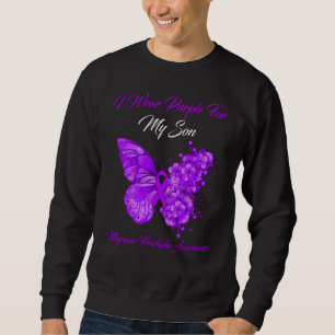 Sweatshirt Papillon Je Porte Violet Pour Mon Fils migraine He