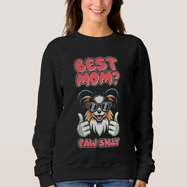 Sweatshirt Papillon Mère Chien race - Animal Meilleur Maman P (Devant)