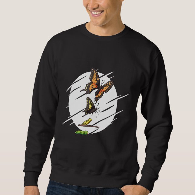 Sweatshirt Papillon Monarque de chenille Evolution (Devant)