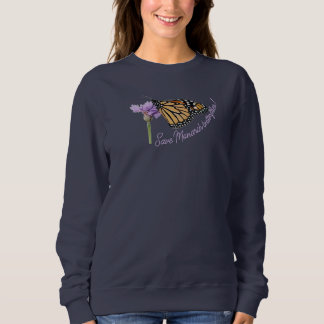 Sweatshirt Papillon monarque, sur fleur,