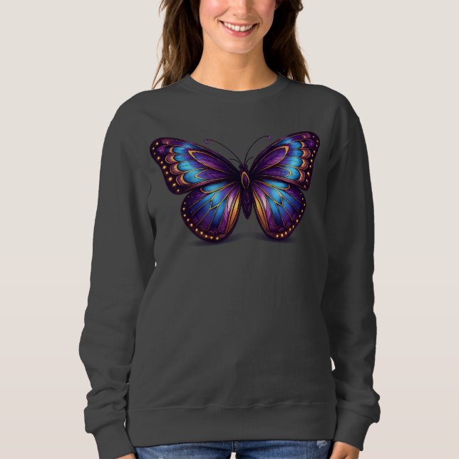 Sweatshirt Papillon Néon Luxueux pour Femmes (Devant)
