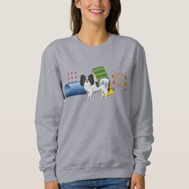 Sweatshirt Papillon Noir Et Blanc Avec Équipement D'Agilité (Devant)