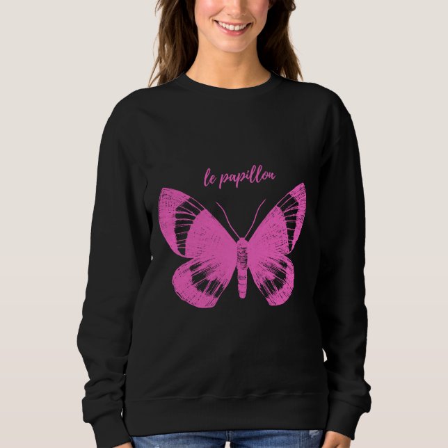 Sweatshirt Papillon Papillon Papillon Tea Fitting Scoop (Devant)