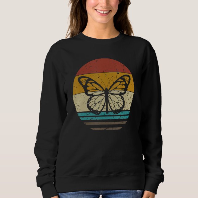 Sweatshirt Papillon Retro Sunset Insect Monarque Entomologie (Devant)
