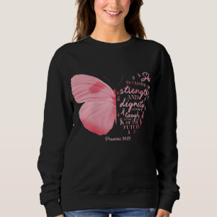 Sweatshirt Papillon rose Ruban Cancer du sein Femme religieus