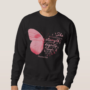 Sweatshirt Papillon rose Ruban Cancer du sein Femme religieus