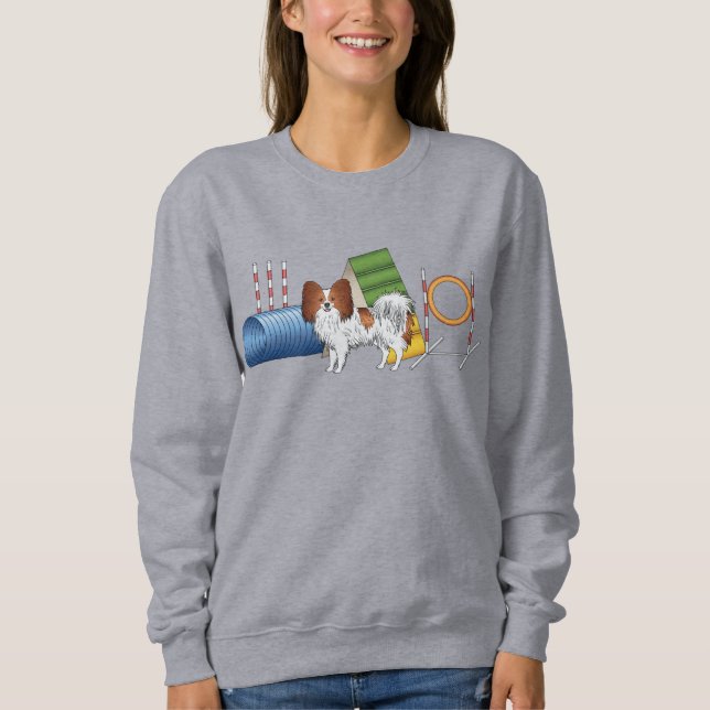 Sweatshirt Papillon Rouge Et Blanc Avec Équipement D'Agilité (Devant)