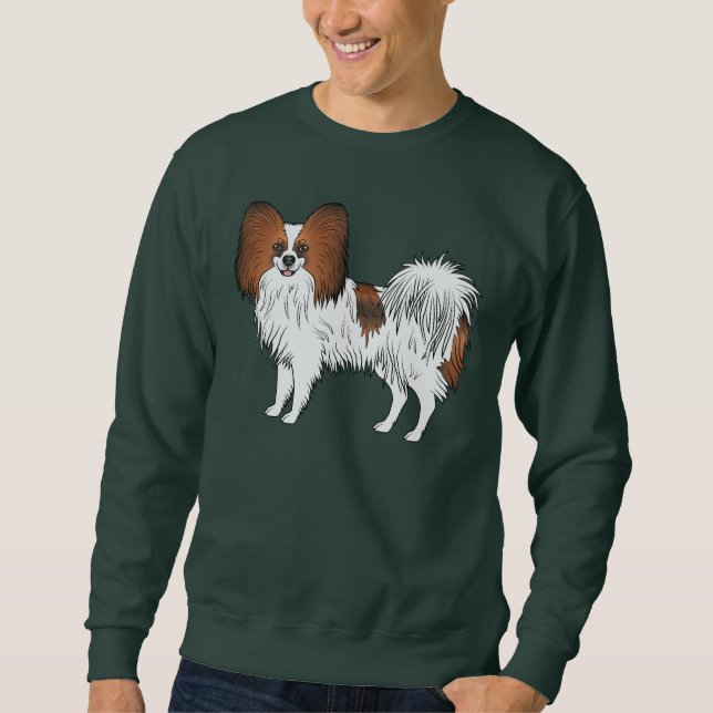 Sweatshirt Papillon Sable Rouge Dessin Animé Mignon de Chien (Devant)