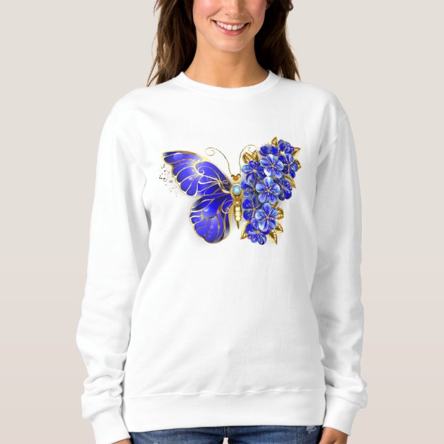 Sweatshirt Papillon Saphir Fleur (Devant)
