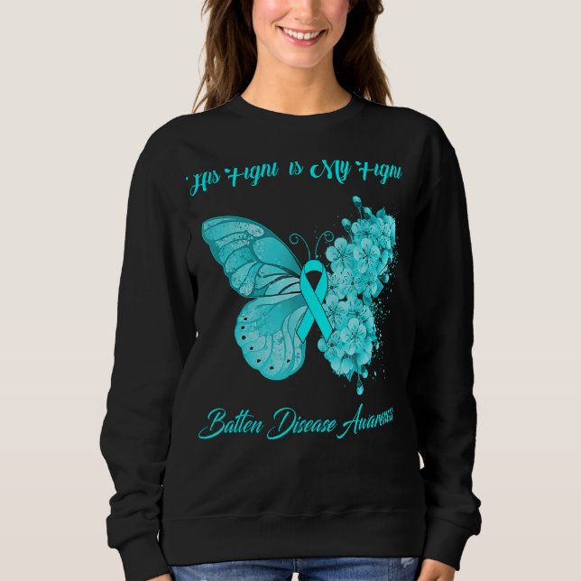 Sweatshirt Papillon Son Combat Est Mon Combat Batten Maladie  (Devant)
