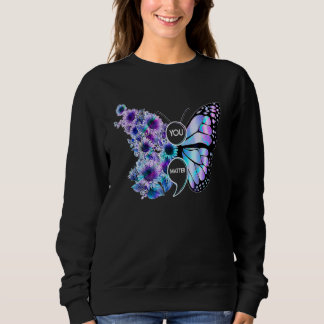 Sweatshirt Papillon You Matter Tournesol Prévention du suicid