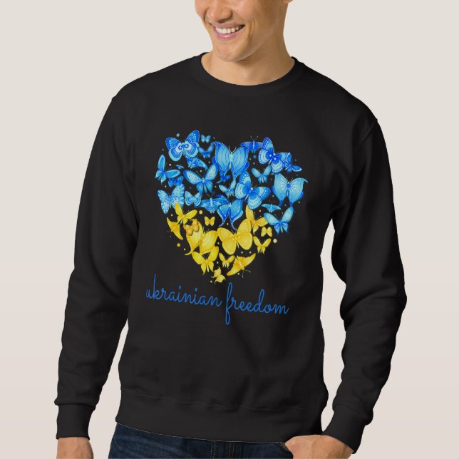 Sweatshirt Papillons cardiaques Ukra Inian Freedom Support Uk (Devant)