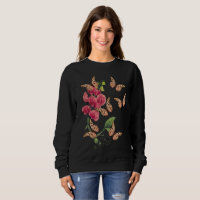 Papillons Et Fleur De Pois Doux Noir
