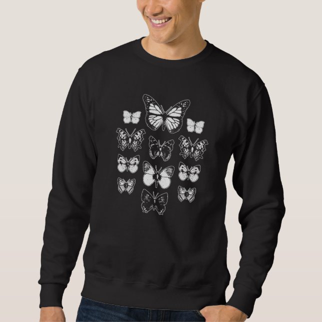 Sweatshirt Papillons Moths Grunge Goth Fairycore Esthétique (Devant)