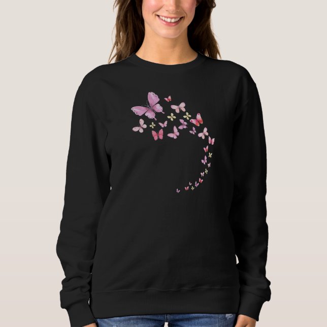 Sweatshirt Papillons pour femmes Aquarelle (Devant)