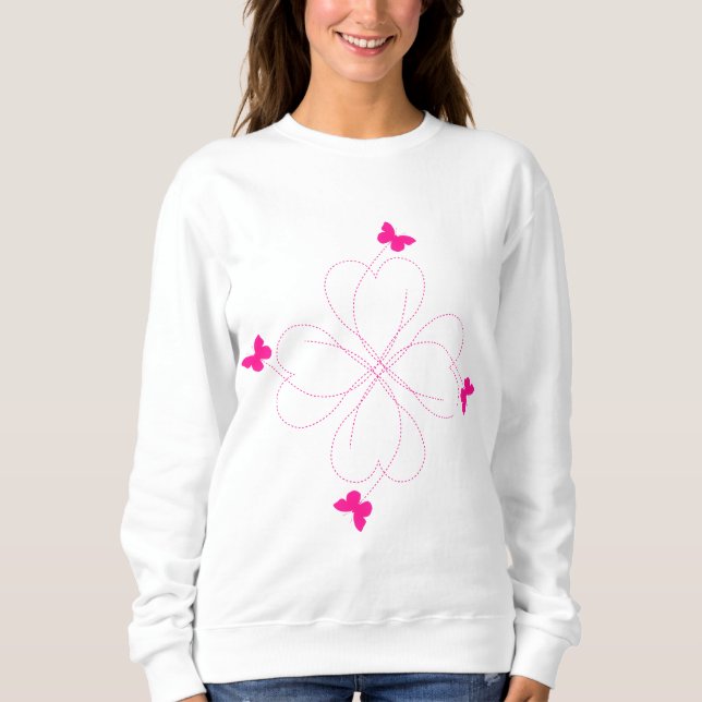 Sweatshirt Papillons roses Swestshirt (Devant)